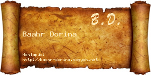 Baahr Dorina névjegykártya